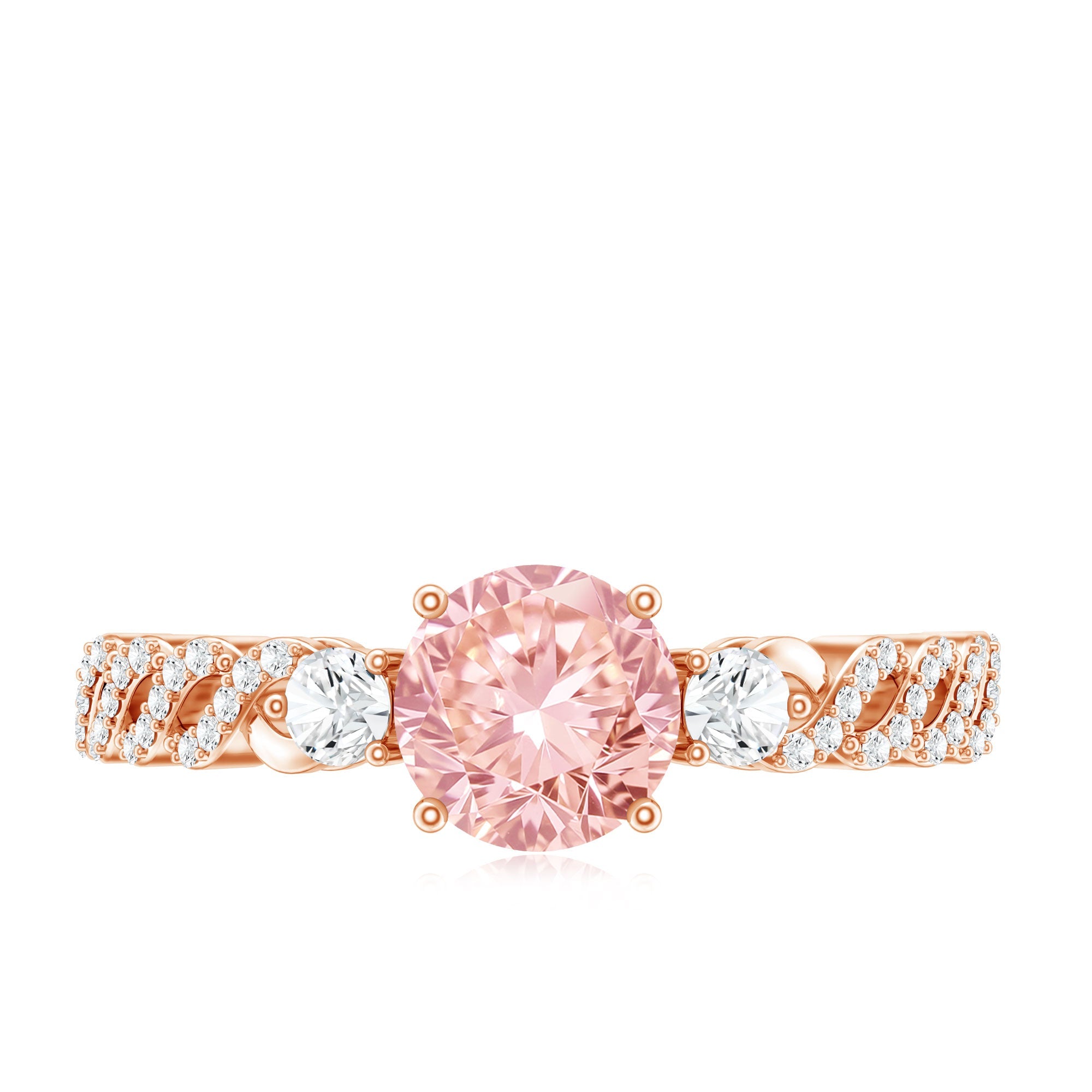 Lab Grown Fancy Pink Diamond Engagement Ring with IGI Certificate