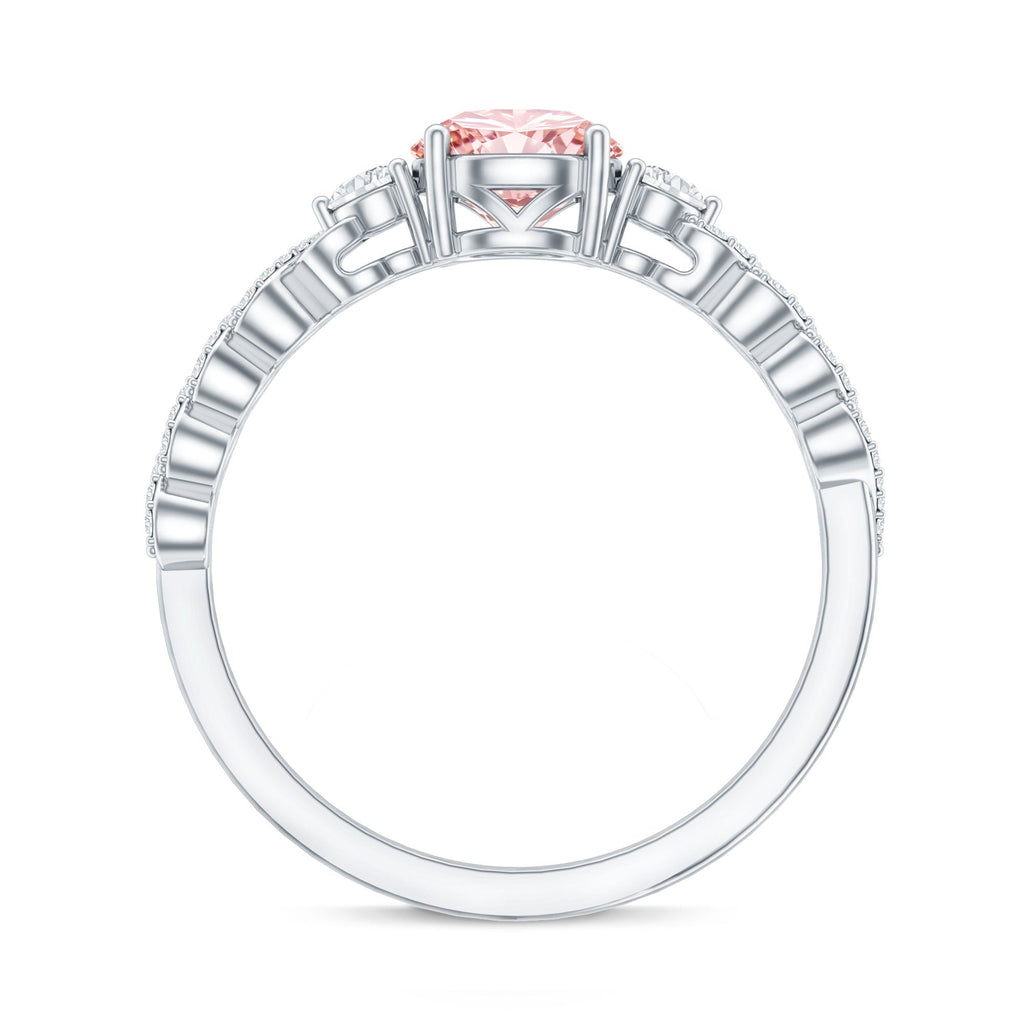 Lab Grown Fancy Pink Diamond Engagement Ring with IGI Certificate