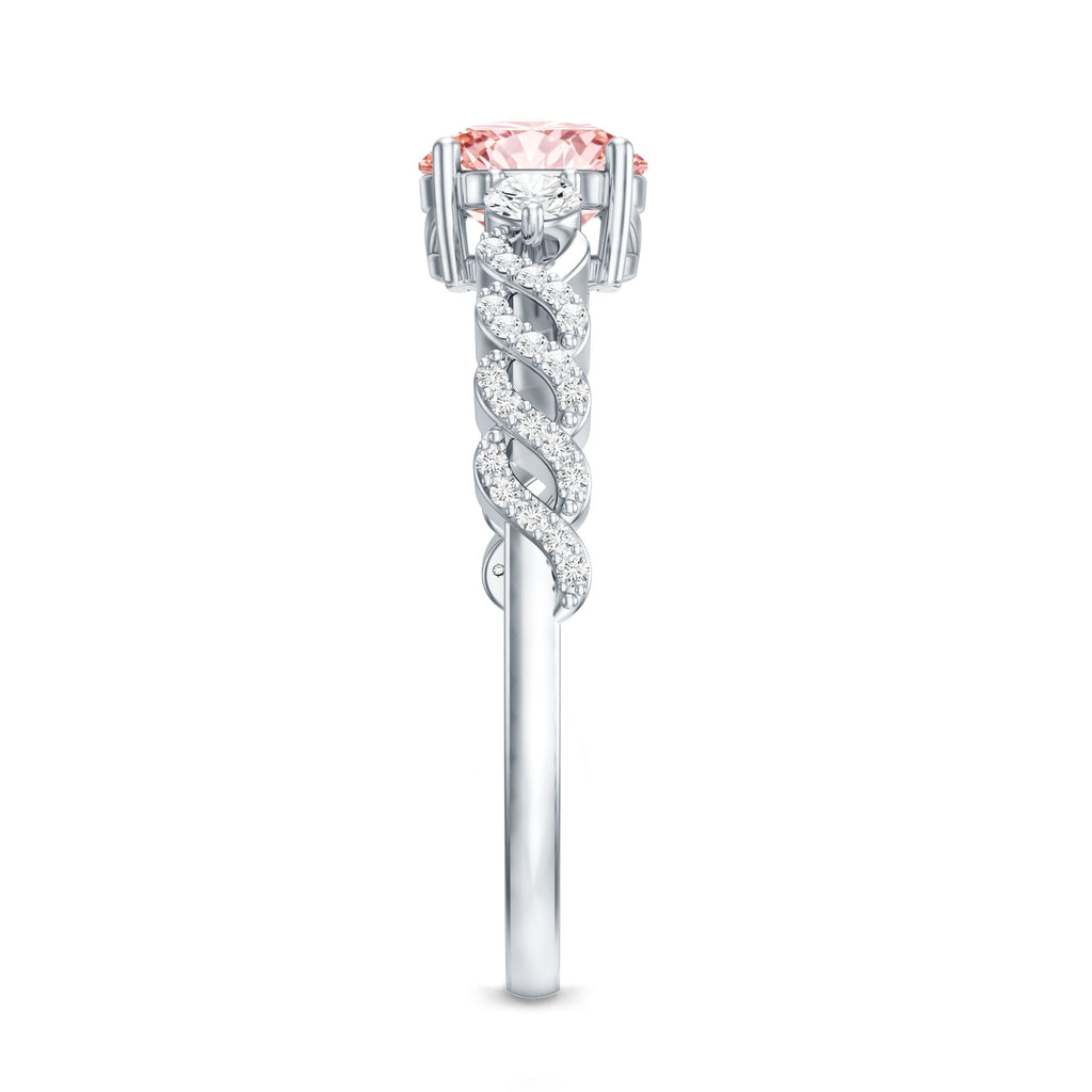 Lab Grown Fancy Pink Diamond Engagement Ring with IGI Certificate