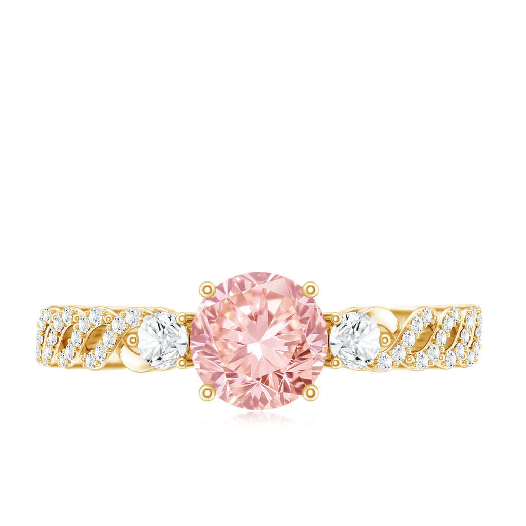 Lab Grown Fancy Pink Diamond Engagement Ring with IGI Certificate