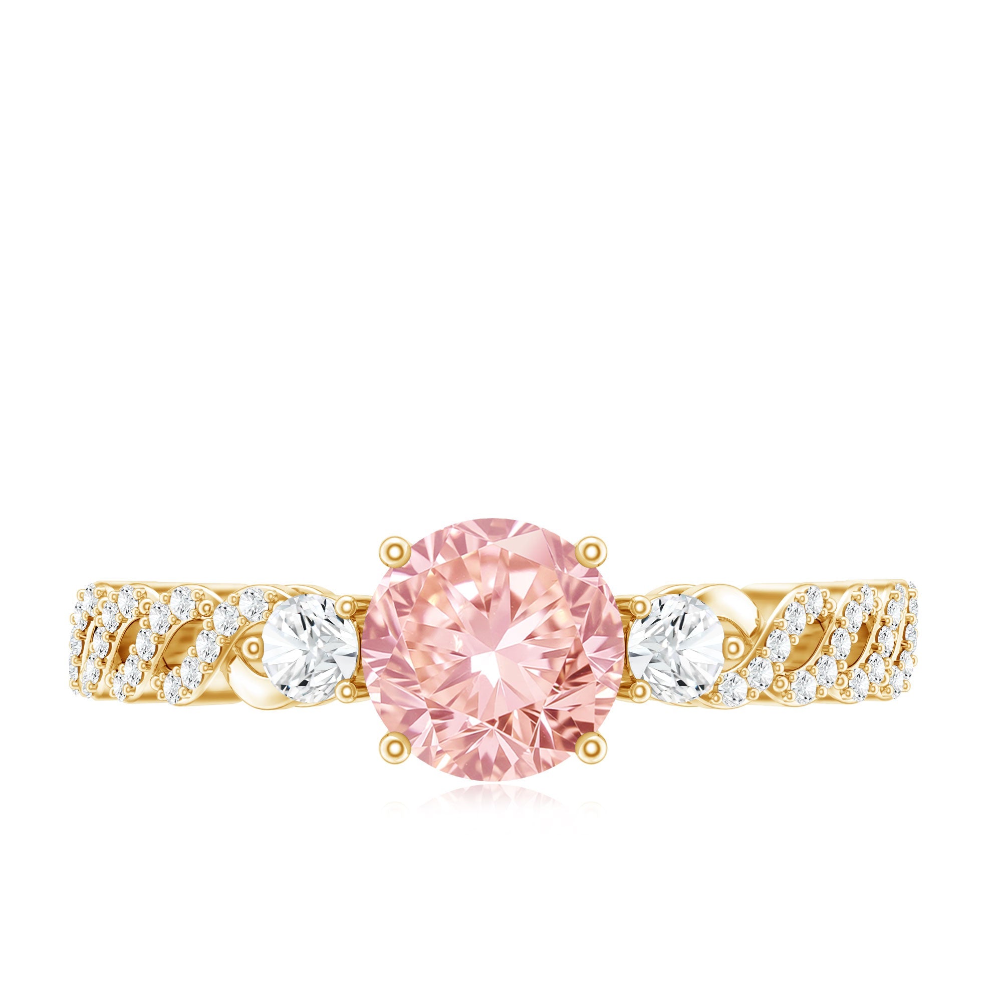 Lab Grown Fancy Pink Diamond Engagement Ring with IGI Certificate