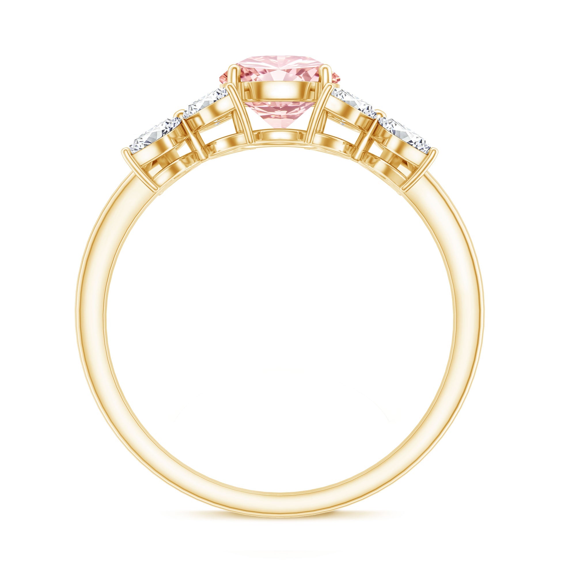 IGI Certified Lab Grown Pink White Diamond Flower Engagement Ring