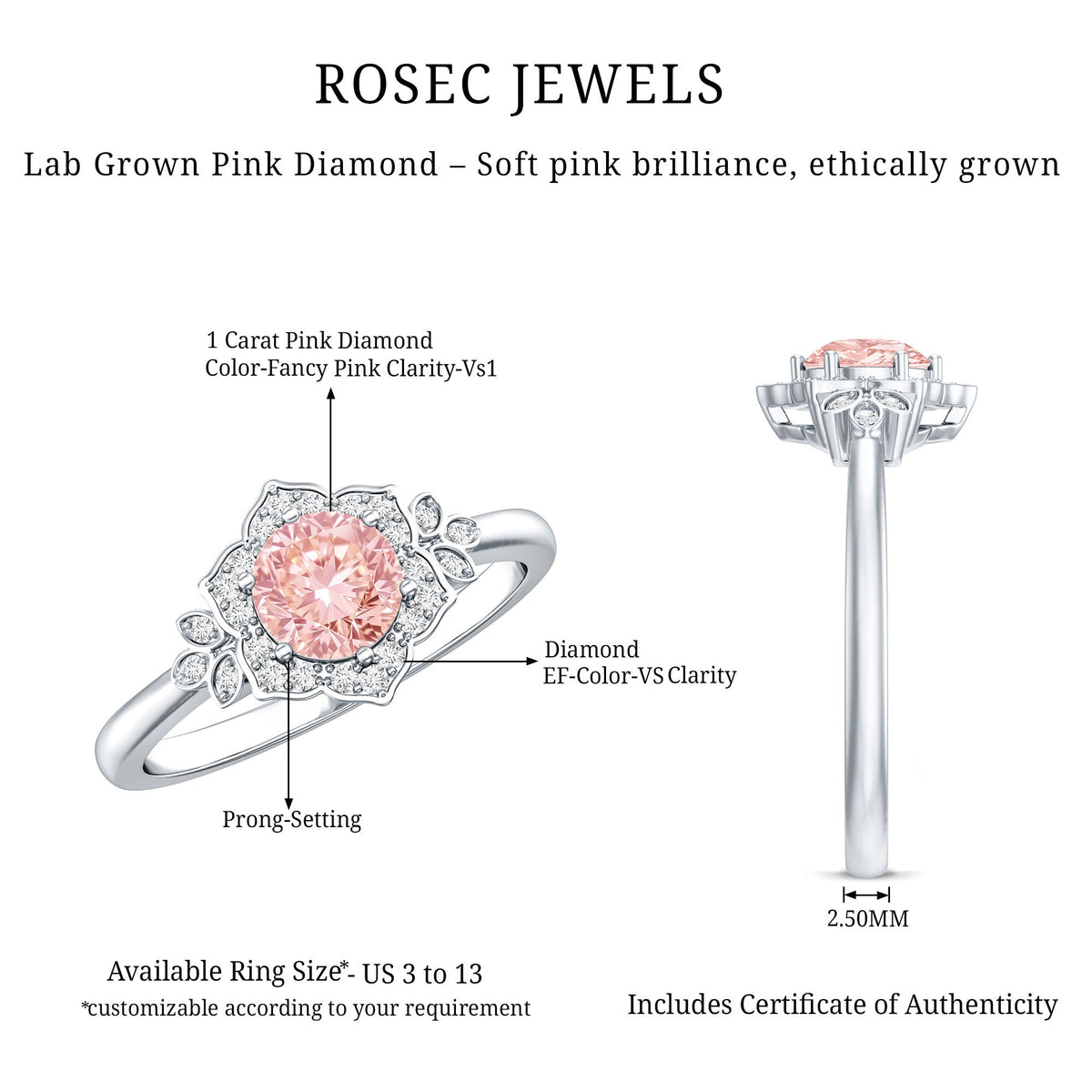 The Flourish — Pink Diamond Flower Engagement Ring