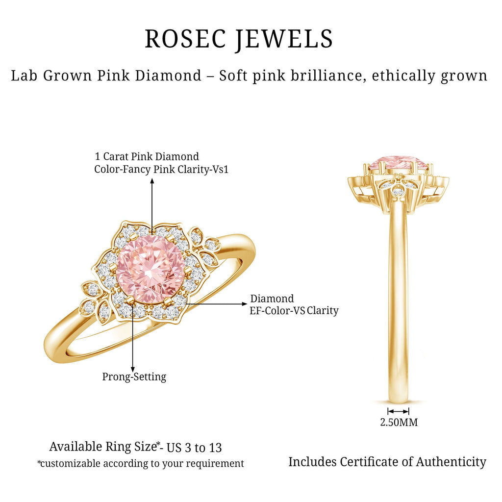 The Flourish — Pink Diamond Flower Engagement Ring