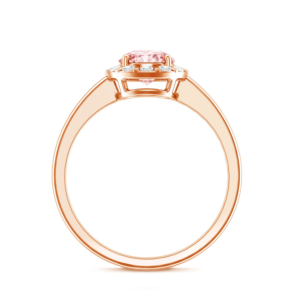 Fancy Intense Pink Lab Grown Diamond Halo Engagement Ring with IGI Certificate