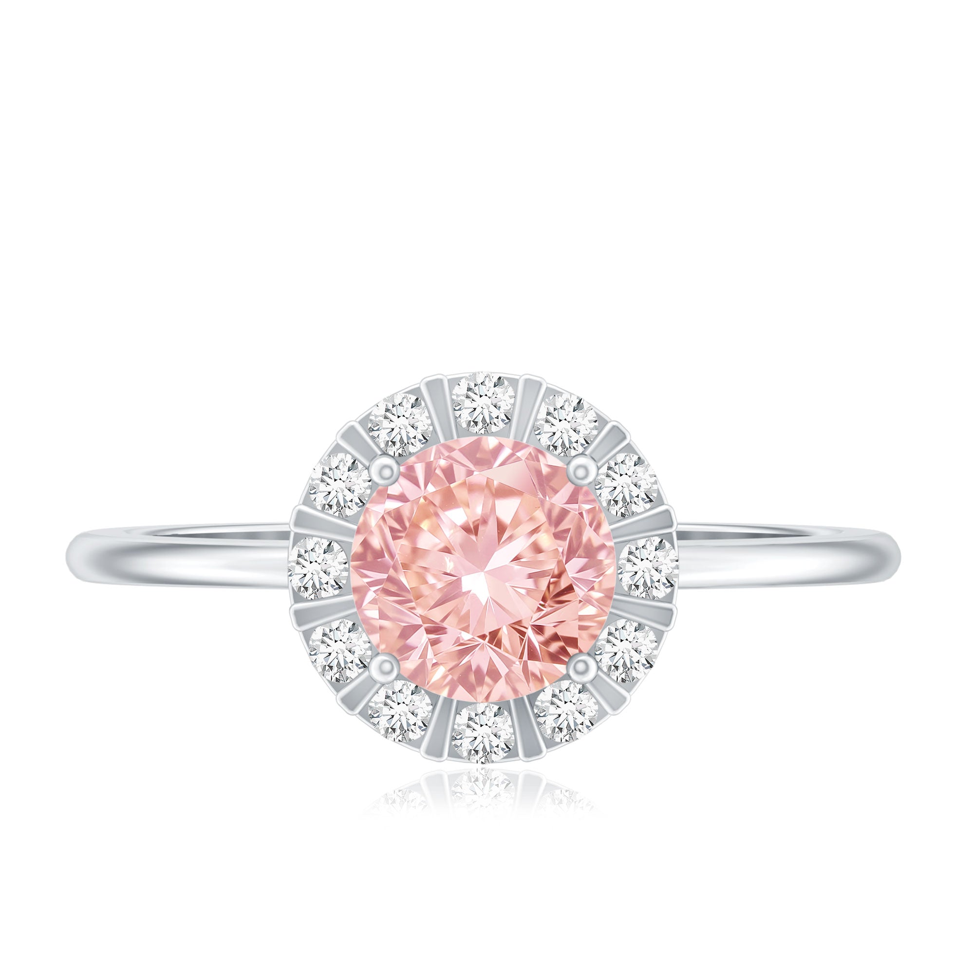 Fancy Intense Pink Lab Grown Diamond Halo Engagement Ring with IGI Certificate