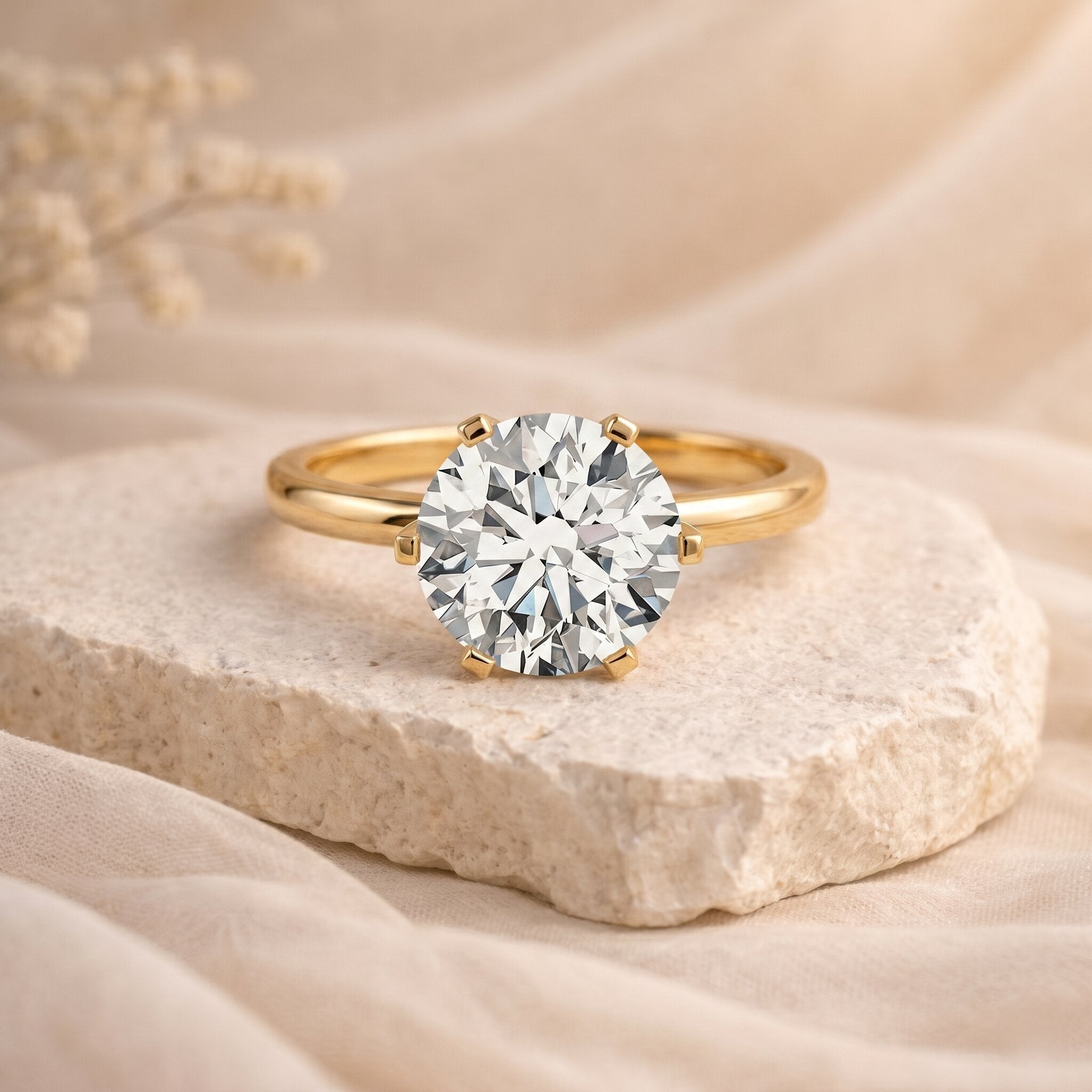 IGI Certified 5 Carat Lab Grown Diamond Solitaire Engagement Ring