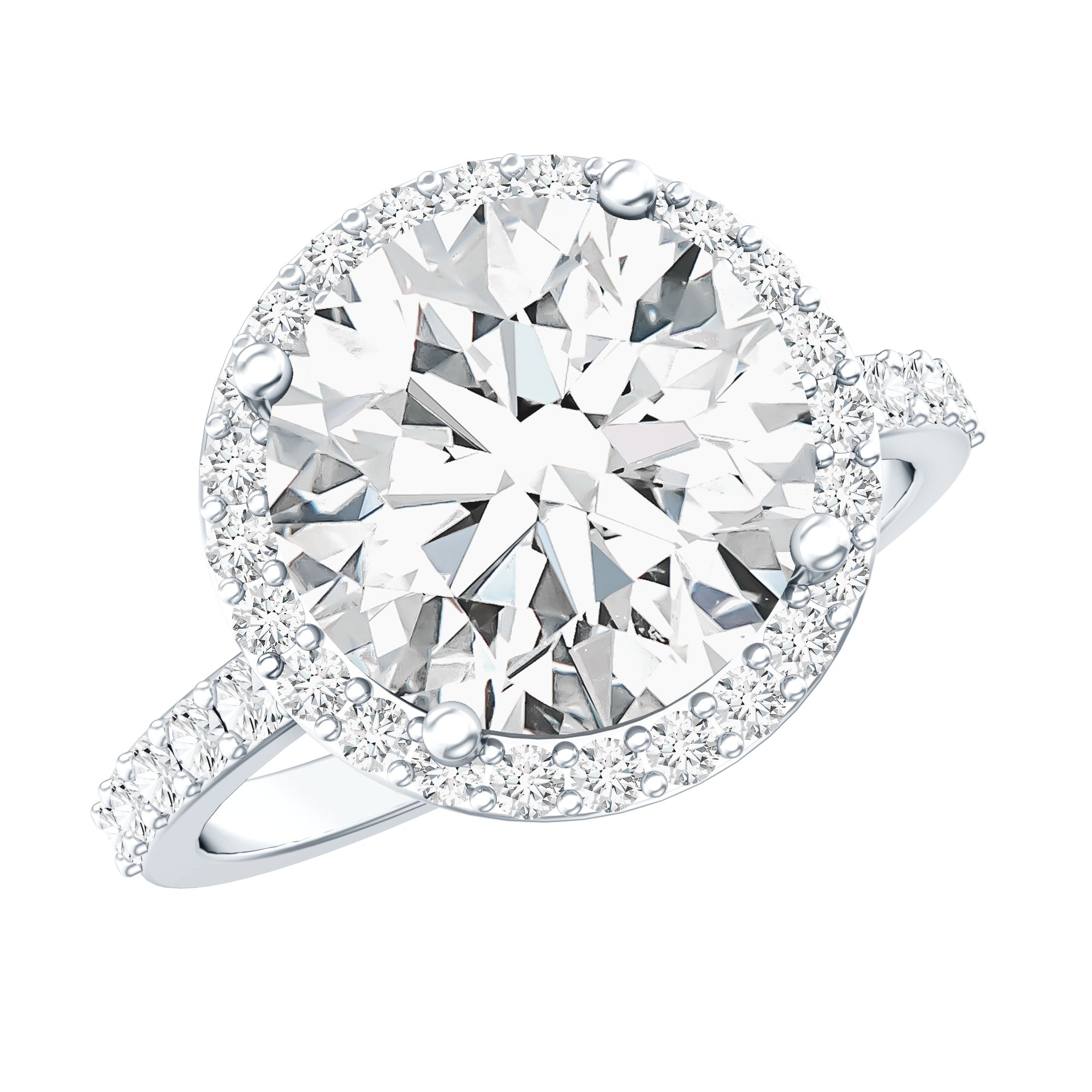 5 Carat Round Lab Grown Diamond Engagement Ring with IGI Certified