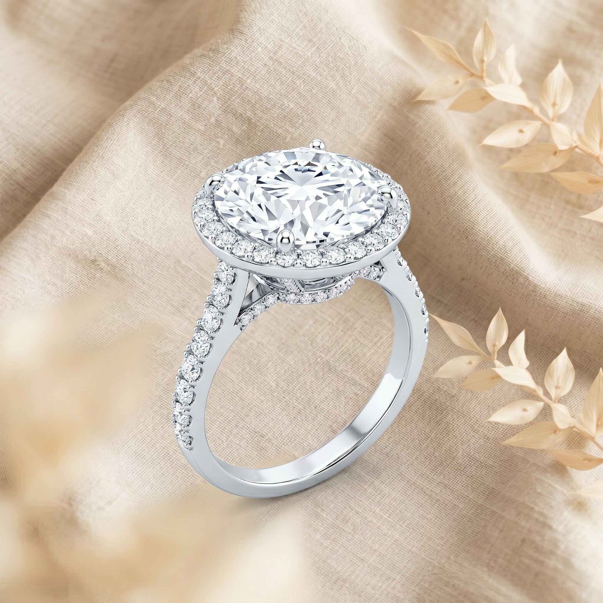 5 Carat Round Lab Grown Diamond Engagement Ring with IGI Certified