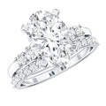 IGI Certified 3 Carat Oval Lab Grown Diamond Marriage Ring Set for Women