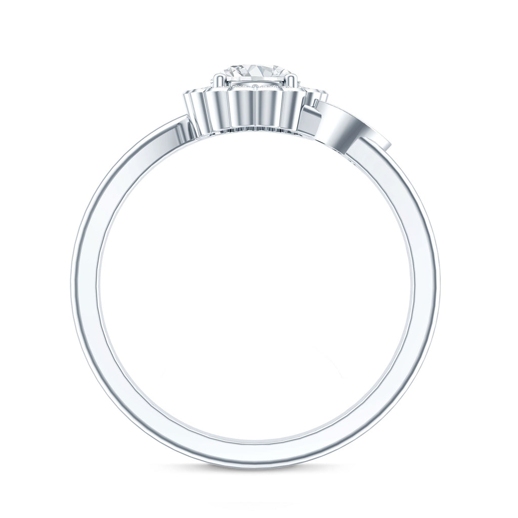 Certified 0.9 Carat Lab Grown Diamond Floral Engagement Ring