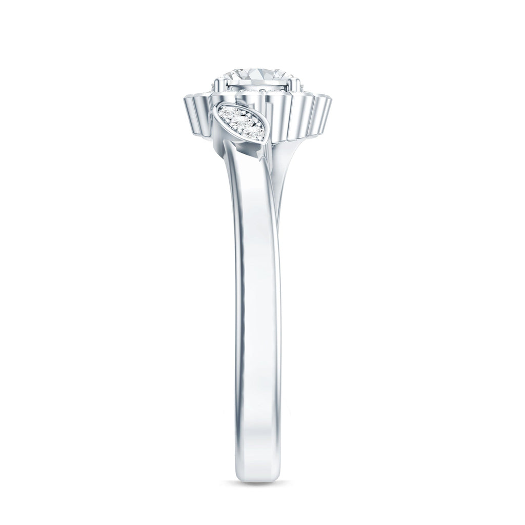 Certified 0.9 Carat Lab Grown Diamond Floral Engagement Ring