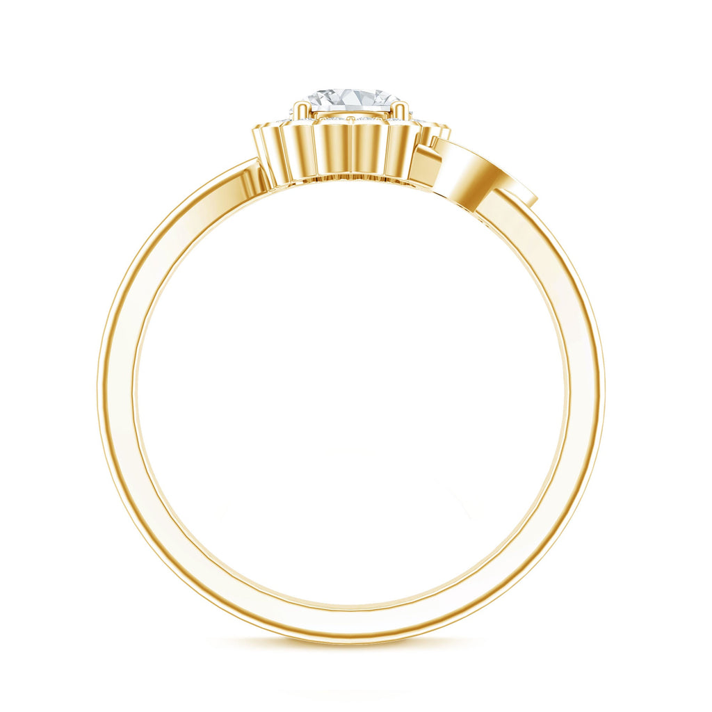 Certified 0.9 Carat Lab Grown Diamond Floral Engagement Ring