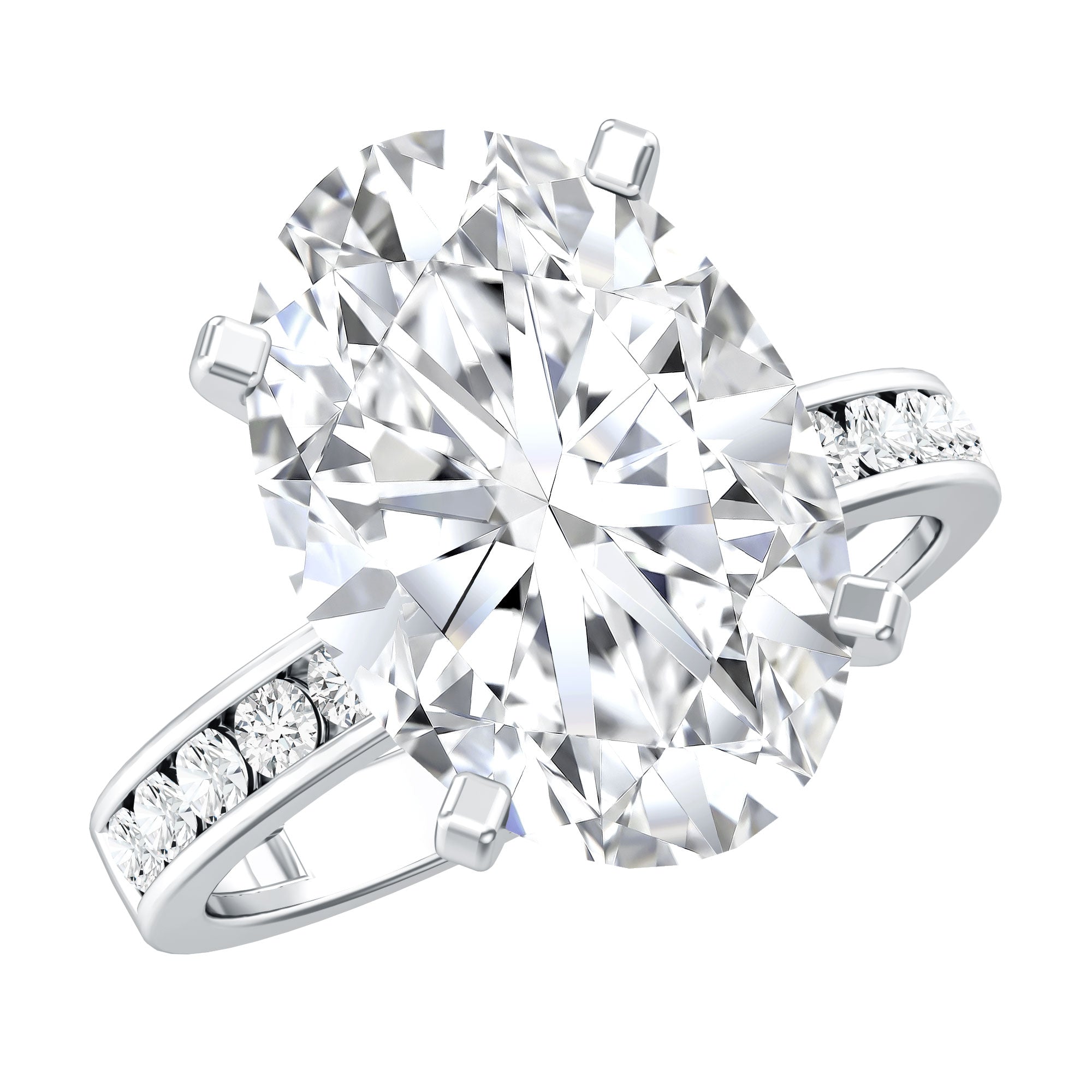 Oval Cut 5 Carat Lab Grown Diamond Big Engagement Ring with IGI Certificate