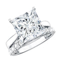 5 Carat Huge Lab Grown Diamond Princess Cut Engagement Ring Set with IGI Certificate