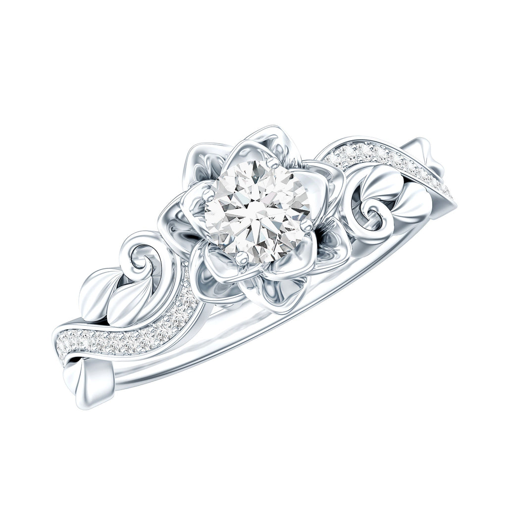 Lab Grown Diamond Flower Engagement Ring for Her