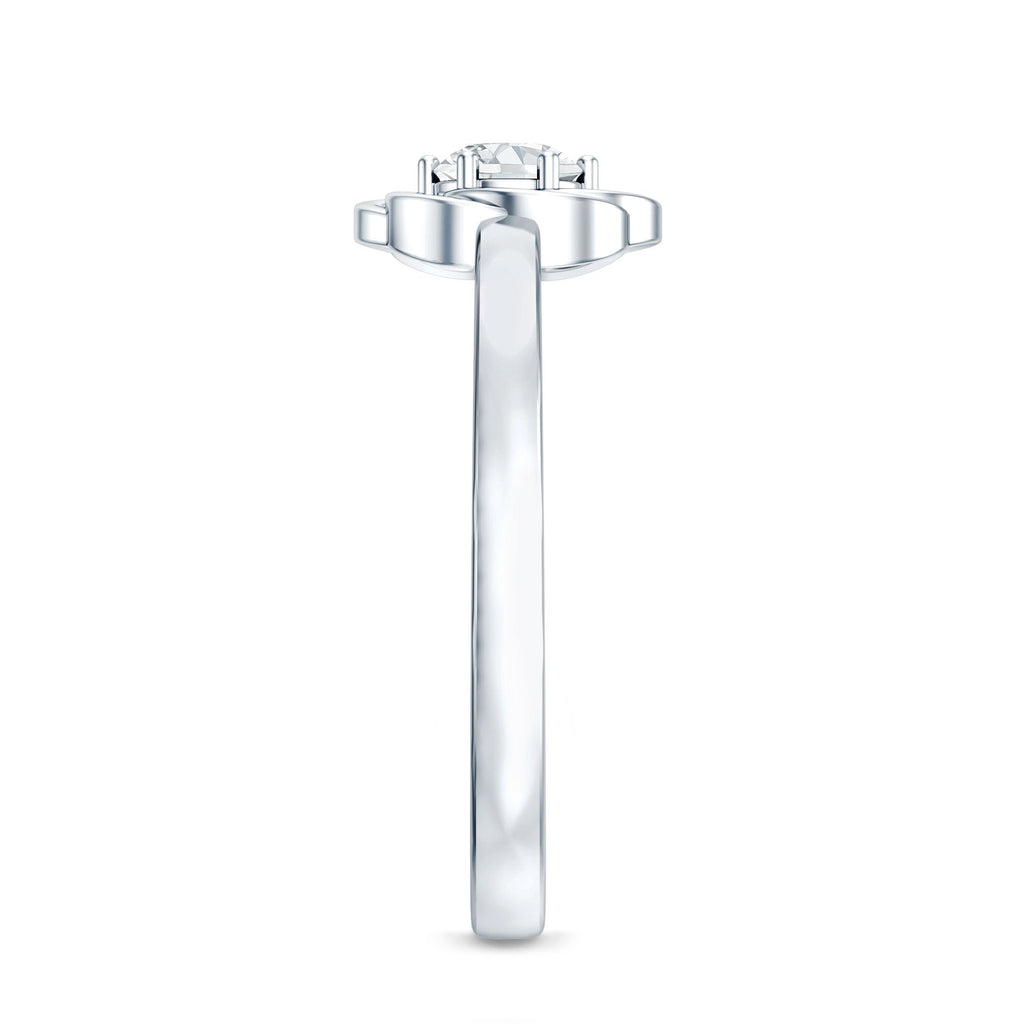 Solitaire Lab Grown Diamond Flower Promise Ring with Certificate