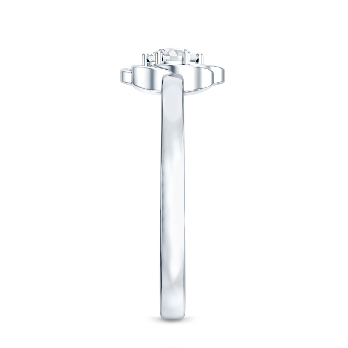 Solitaire Lab Grown Diamond Flower Promise Ring with Certificate