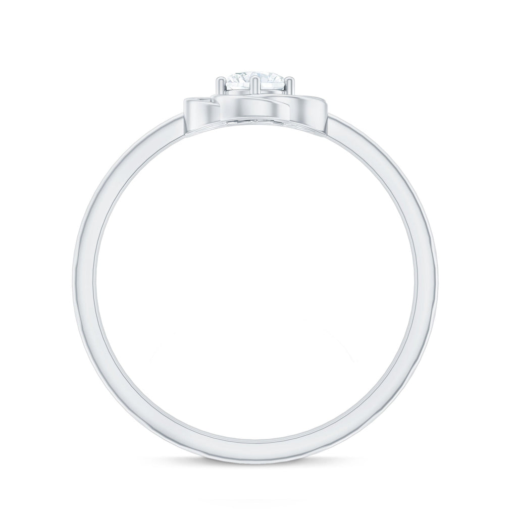 Solitaire Lab Grown Diamond Flower Promise Ring with Certificate