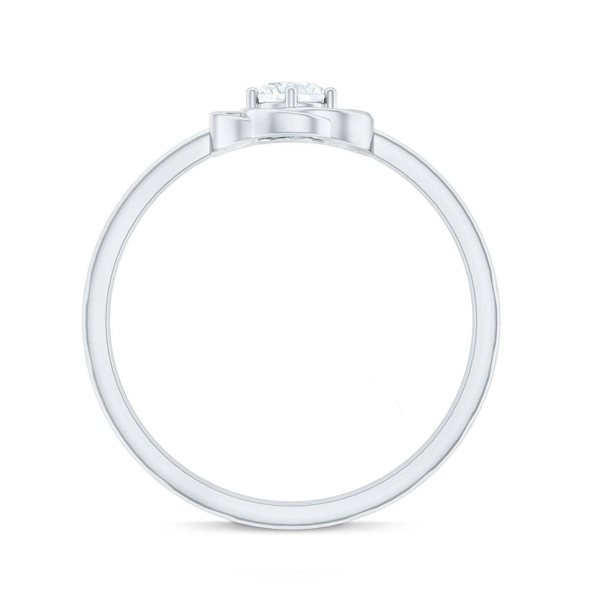 Solitaire Lab Grown Diamond Flower Promise Ring with Certificate