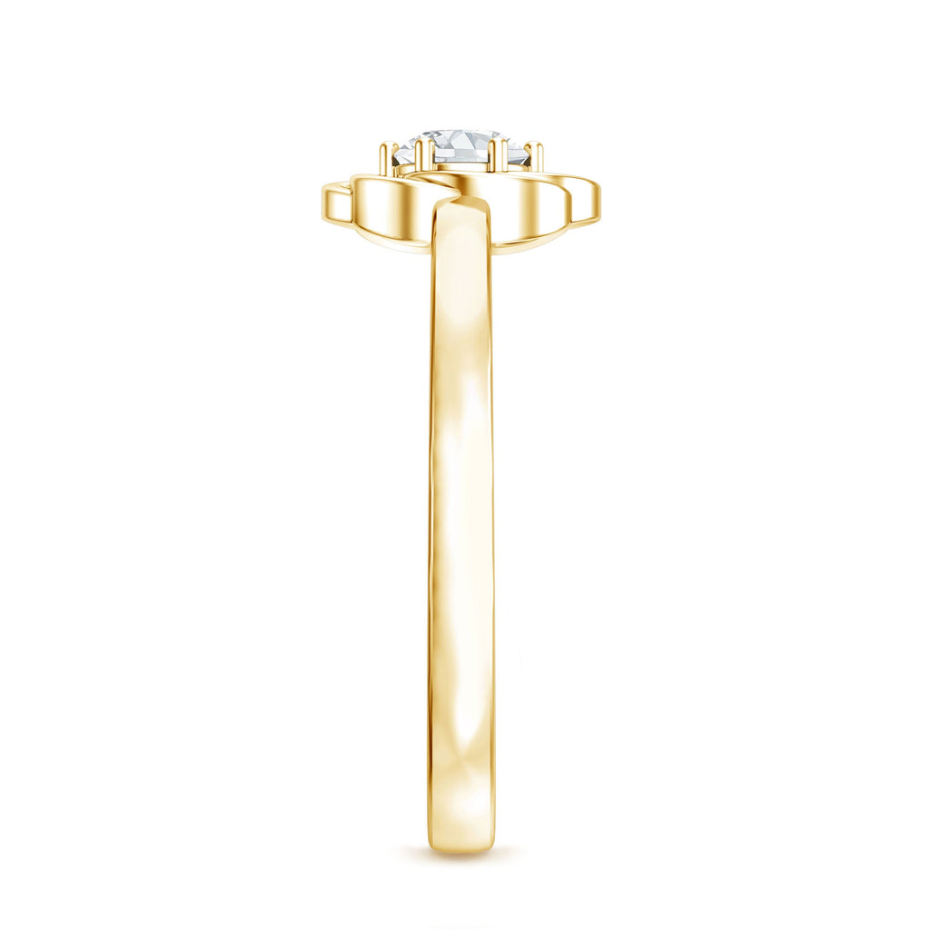 Solitaire Lab Grown Diamond Flower Promise Ring with Certificate