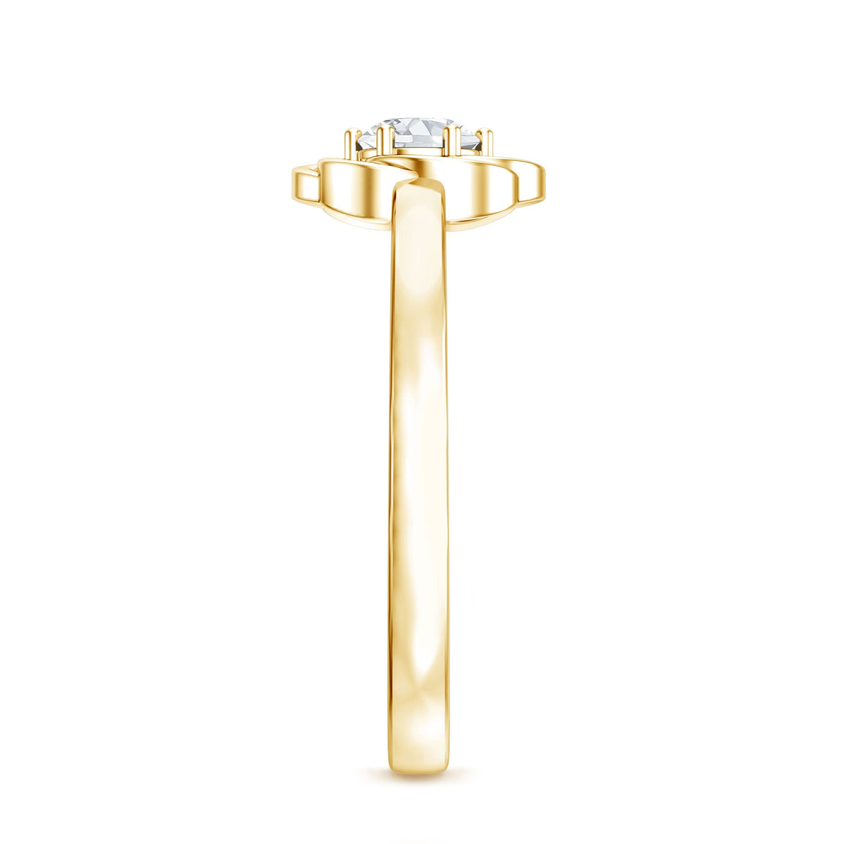 Solitaire Lab Grown Diamond Flower Promise Ring with Certificate