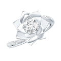 Lab Grown Diamond Nature Inspired Floral Bypass Ring