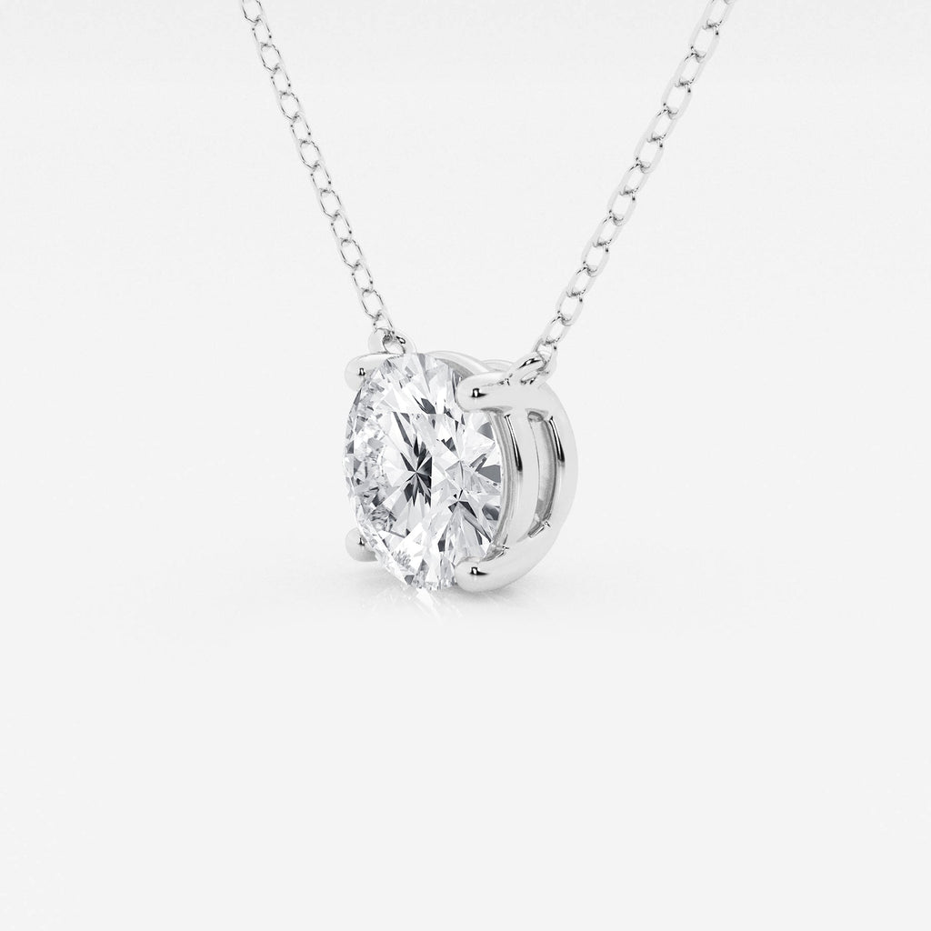 3.00 ct Lab Grown Round Diamond Floating Solitaire Pendant in 14K White or Yellow Gold – AGI Certified
