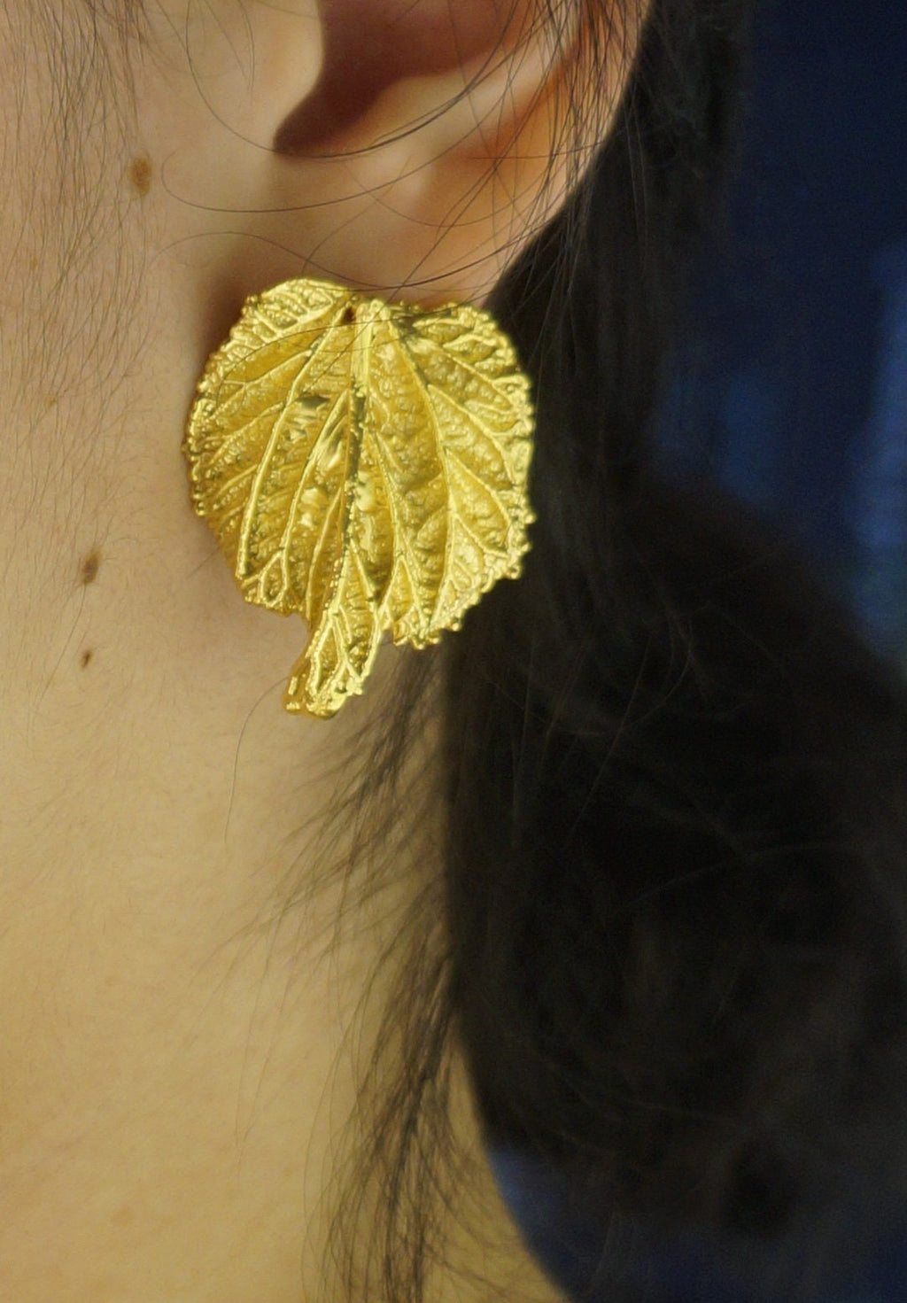 Real Mulberry Leaf Earrings, Handmade Nature Jewelry, Organic Nature Earrings, Unique Gift for Nature Lovers, Gold or Sterling Silver 925