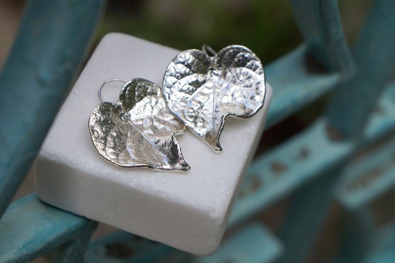 Real Forget Me Not Flower Silver Cuff Bracelet, Handmade Nature Jewelry, Organic Forest Cuff, Unique Gift for Nature Lovers, 14K Gold Plated Sterling Silver 925