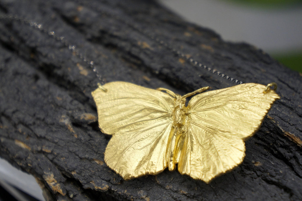 Real Butterfly Solid Gold Ring, Handmade Nature Jewelry, Organic Nature Band, Gift for Endurance & Transformation, Gold or Sterling Silver 925