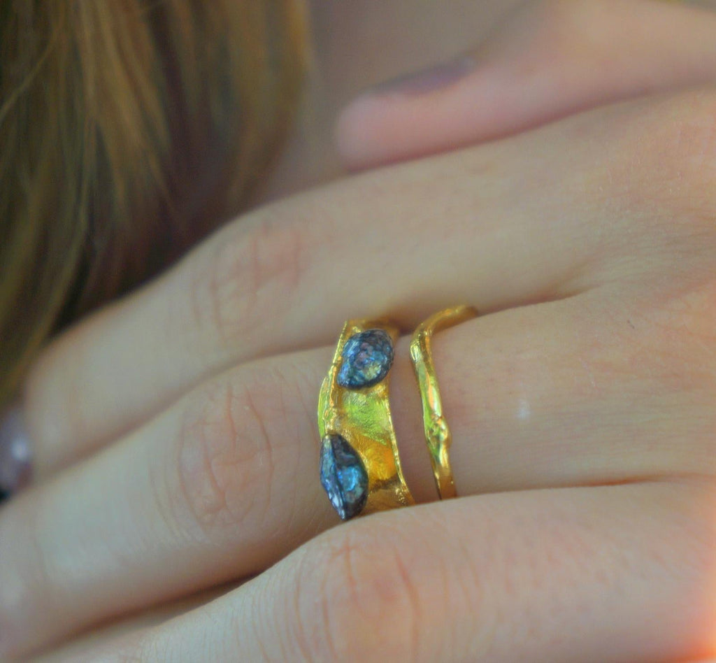 Olive Leaf Ring: Solid Gold - Yellow, White, or Rose 14k