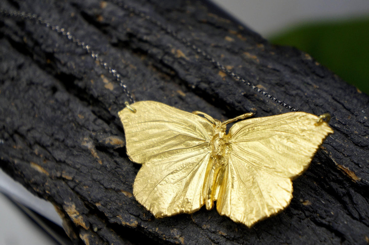 Real Butterfly Solid Gold Ring, Handmade Nature Jewelry, Organic Nature Band, Gift for Endurance & Transformation, Gold or Sterling Silver 925
