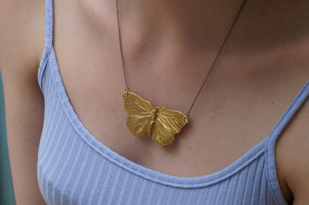 Real Butterfly Solid Gold Ring, Handmade Nature Jewelry, Organic Nature Band, Gift for Endurance & Transformation, Gold or Sterling Silver 925