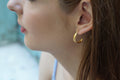 Solid Gold Olive Leaf Hoops, Handmade Minimalist Jewelry, Organic Tree Earrings, Gift for Health & Longevity, Real Gold (9K, 14K, 18K)