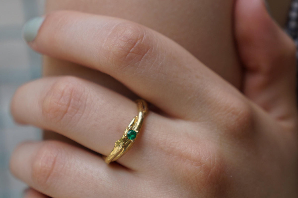Nature-Inspired Solid Gold Olive Branch Ring (Adjustable, Rose, White, Yellow)