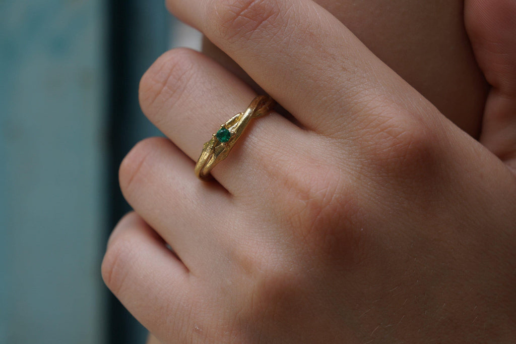 Nature-Inspired Solid Gold Olive Branch Ring (Adjustable, Rose, White, Yellow)