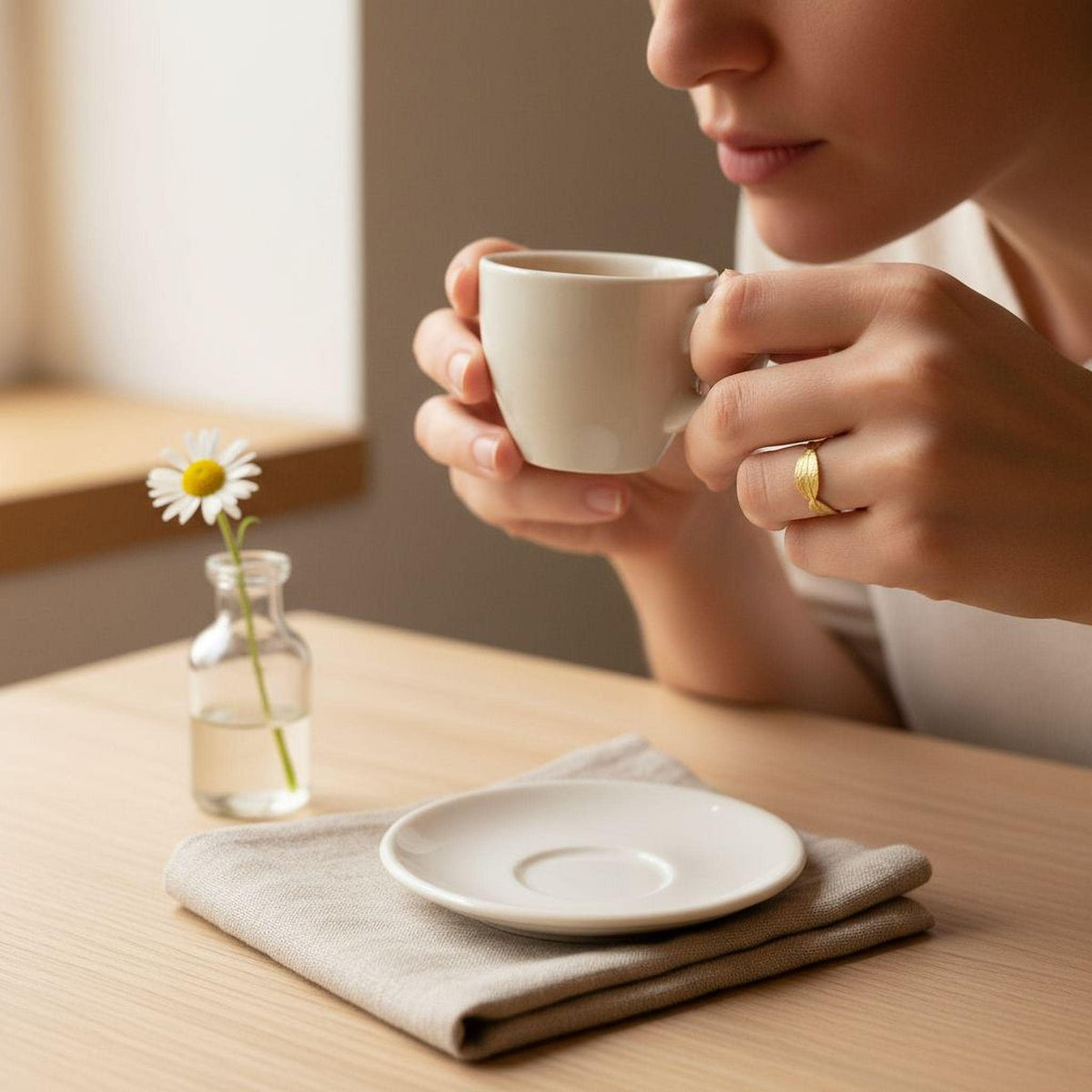 Solid Gold Rose Ring, Handmade nature Jewelry, Organic Leaf Band, Gift for Passion & Longevity, Sustainable Real Gold (9K, 14K, 18K)